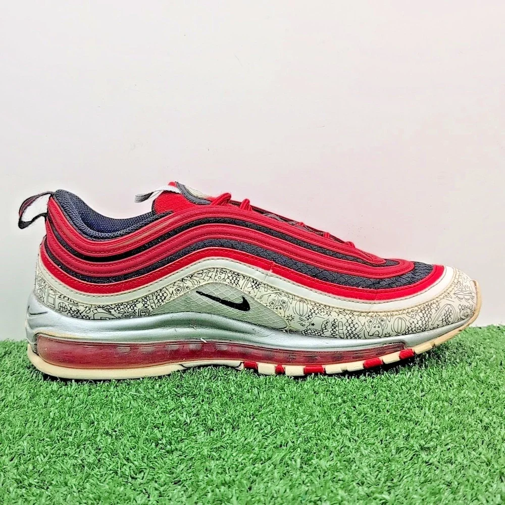 Nike Air Max 97 Jayson Tatum Men's 9.5 Medium White Red Silver‎ Black CJ9780-600